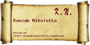 Kaszab Nikoletta névjegykártya